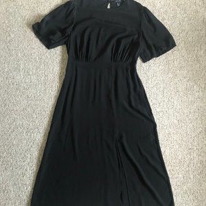 New Look Black Dress with Puff Short Sleeves